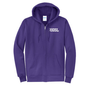 RI Girls Softball Unisex Core Fleece Full Zip Hooded Sweatshirt-Purple