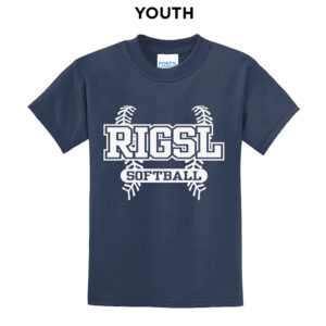 RI Girls Softball Youth Short Sleeve Tee-navy