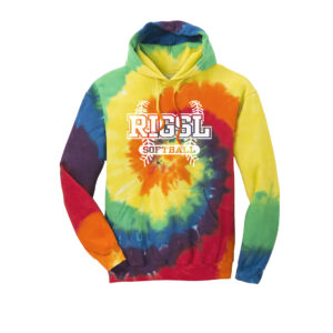 RI Girls Softball Unisex Essential Tie-Dye Pullover Hooded Sweatshirt-Rainbow