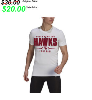 SH Football PG PG adidas Men’s Techfit Short Sleeve Tee – White