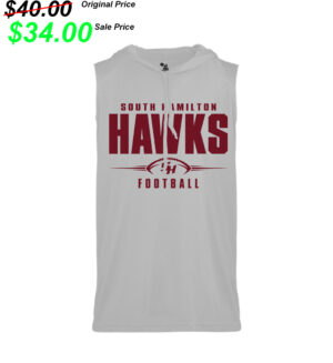 SH Football PG Badger B-Core Sleeveless Hood Tee Men-Silver