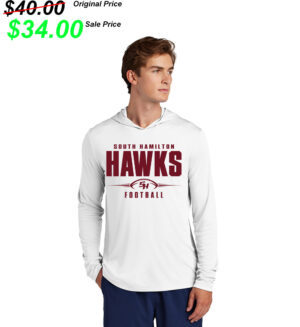 SH Football PG Sport-Tek Men Posi-UV Pro Long Sleeve Hoodie-White