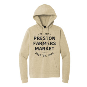 The Preston Farmers Market Rah-Rah District Perfect Tri Fleece Unisex Pullover Hoodie-Desert Tan Heather