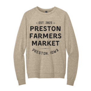 The Preston Farmers Market Rah-Rah District Perfect Tri Unisex Fleece Crewneck Sweatshirt-Desert Tan Heather (M-4X)