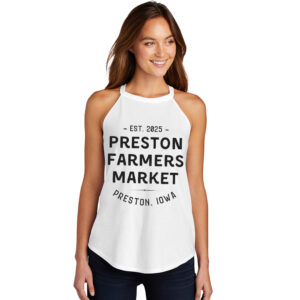 The Preston Farmers Market Unisex District Made Ladies Perfect Tri Rocker Tank-White