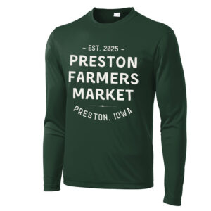 The Preston Farmers Market Men Sport Tek Long Sleeve PosiCharge Competitor Tee-Forest Green