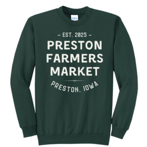 The Preston Farmers Market Unisex Fleece Crewneck Sweatshirt-Dark Green
