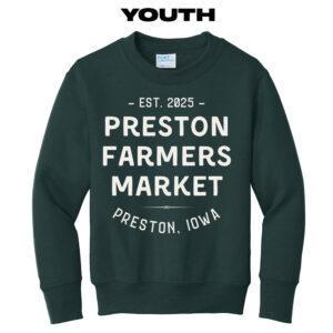 The Preston Farmers Market Youth Fleece Crewneck Sweatshirt-Dark Green