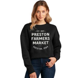 The Preston Farmers Market District Women’s Perfect Weight Fleece Cropped Crew-Black