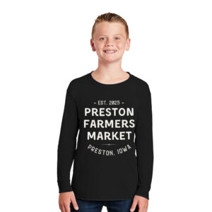 The Preston Farmers Market Youth Cotton Long Sleeve Tee-Black