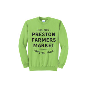 The Preston Farmers Market Unisex Fleece Crewneck Sweatshirt-Lime