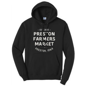 The Preston Farmers Market Unisex Fleece Hooded Sweatshirt-Black