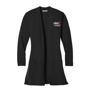 VIM Port Authority Ladies Concept Long Pocket Cardigan-Black