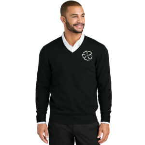Wild Rose Casino Employee Port Authority Men Easy Care V-Neck Sweater-Black