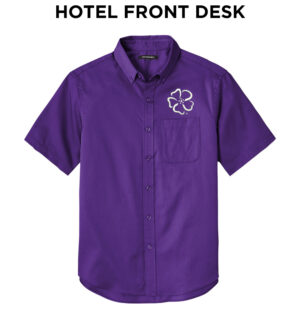 Wild Rose Casino Employee Port Authority Short Sleeve SuperPro React Twill Shirt-Purple