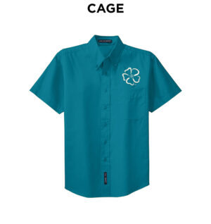 Wild Rose Casino Employee Port Authority Short Sleeve Easy Care Shirt Men-Teal Green