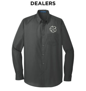 Wild Rose Casino Employee Port Authority Long Sleeve Carefree Poplin Shirt Men-Graphite