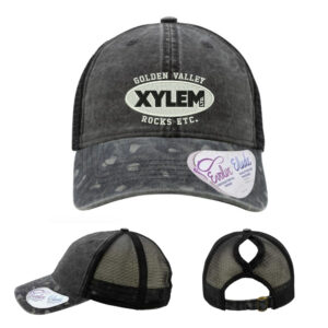 Xylem Infinity Her Women’s Printed Visor with Mesh Back Cap-Black/Black Leopard
