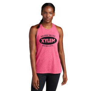 Xylem Sport-Tek Ladies PosiCharge Tri-Blend Wicking Tank-Pink Raspberry Heather