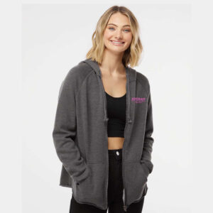 Adcraft Women’s California Wave Wash Full-Zip Hooded Sweatshirt -Shadow