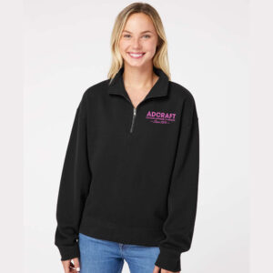 Adcraft Women’s Sueded Fleece Quarter-Zip Sweatshirt -Black