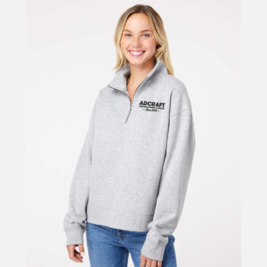 Adcraft Women’s Sueded Fleece Quarter-Zip Sweatshirt -Heather Grey