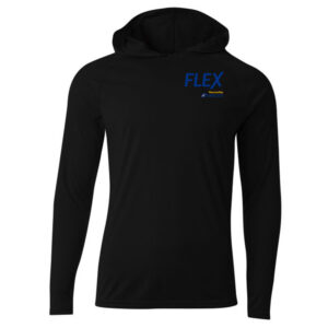 Airrosti Rehab Adult Cooling performance long sleeve hooded Tee-Black