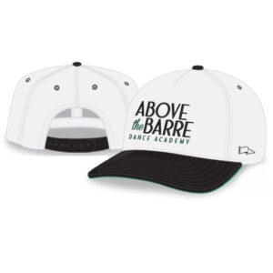 ATB Rah-Rah 5-Panel Chino Twill Snapack Cap-White/Black/ Green Underbill