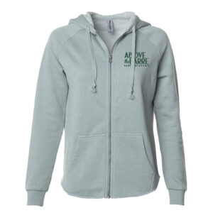 ATB Women’s California Wave Wash Full-Zip Hooded Sweatshirt-Sage