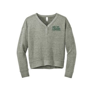 ATB District Women’s Perfect Tri Fleece V-Neck Sweatshirt CROP-Grey Frost