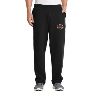 ATL Men Core Fleece Classic Open Bottom Sweatpant with Pockets-Black