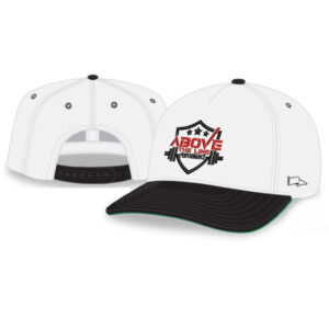 ATL Rah-Rah 5-Panel Chino Twill Snapack Cap-White/Black/ Green Underbill