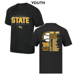 BBC State Augusta YOUTH Wicking performance T shirt-Black (yl only)