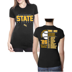 BBC State Rah Rah Next Level Ladies’ The Perfect Tee Fitted- Black (L-2x)