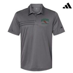 Boone Cross Country Adidas 3-Stipes chest polo men-Grey Five/Black