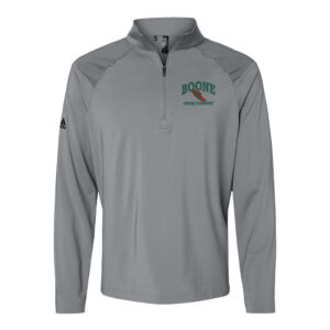 Boone Cross Country Adidas Men Shoulder Stripe Quarter-Zip Pullove-Grey Three