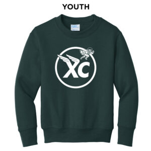 Boone Cross Country Youth Fleece Crewneck Sweatshirt-Dark Green