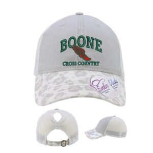 Boone Cross Country Infinity Her Women’s Printed Visor with Mesh Back Cap-Grey Snow Leopard