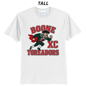 Boone Cross Country Tall Cotton Short Sleeve Tee-White