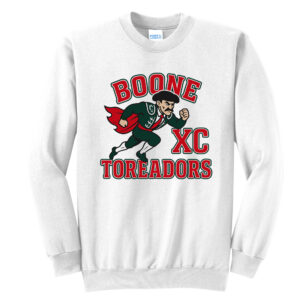 Boone Cross Country Unisex Fleece Crewneck Sweatshirt-White
