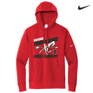 Boone Cross Country Nike Club Fleece Sleeve Swoosh Pullover Hoodie Adult-Red