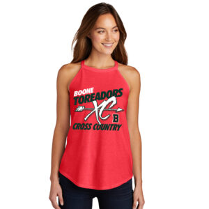 Boone Cross Country District Made Ladies Perfect Tri Rocker Tank-Red Frost