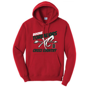 Boone Cross Country Unisex Fleece Hooded Sweatshirt-Red