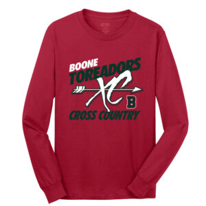 Boone Cross Country Unisex Cotton Long Sleeve Tee-Red