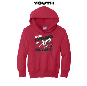 Boone Cross Country Youth Fleece Hooded Sweatshirt-Red
