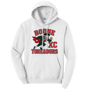 Boone Cross Country Unisex Fleece Hooded Sweatshirt-White