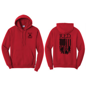 Bravo Co Unisex Fleece Hooded Sweatshirt-Red