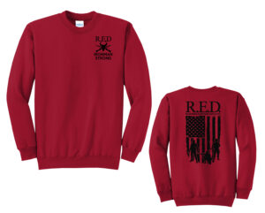 Bravo Co Unisex Fleece Crewneck Sweatshirt-Red