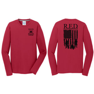 Bravo Co Men  Long Sleeve Essential Blended Performance Tee-Red