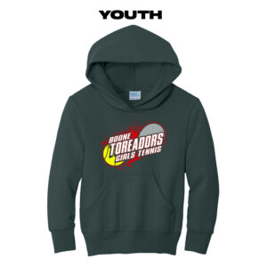 Boone Girls Tennis Youth Hooded Sweatshirt-Forest